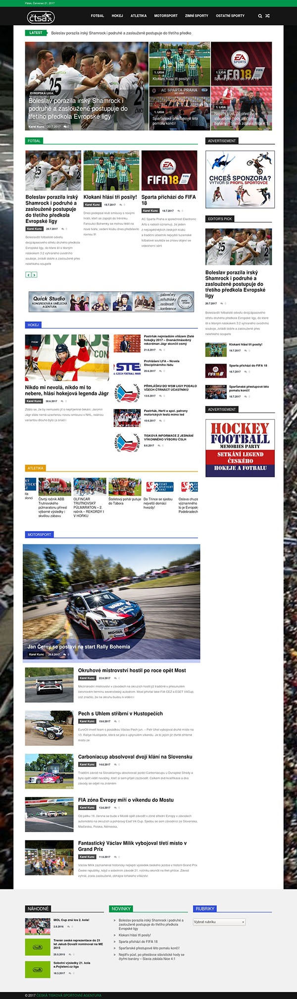 Ceska tiskova sportovni agentura web