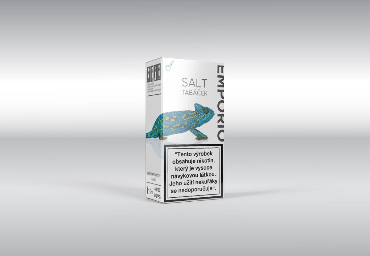 Produktové focení krabičky s lahvičkou Salt tabáček