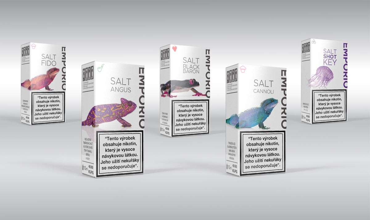 Vizualizace a návrh grafického designu krabiček Emporio Salt